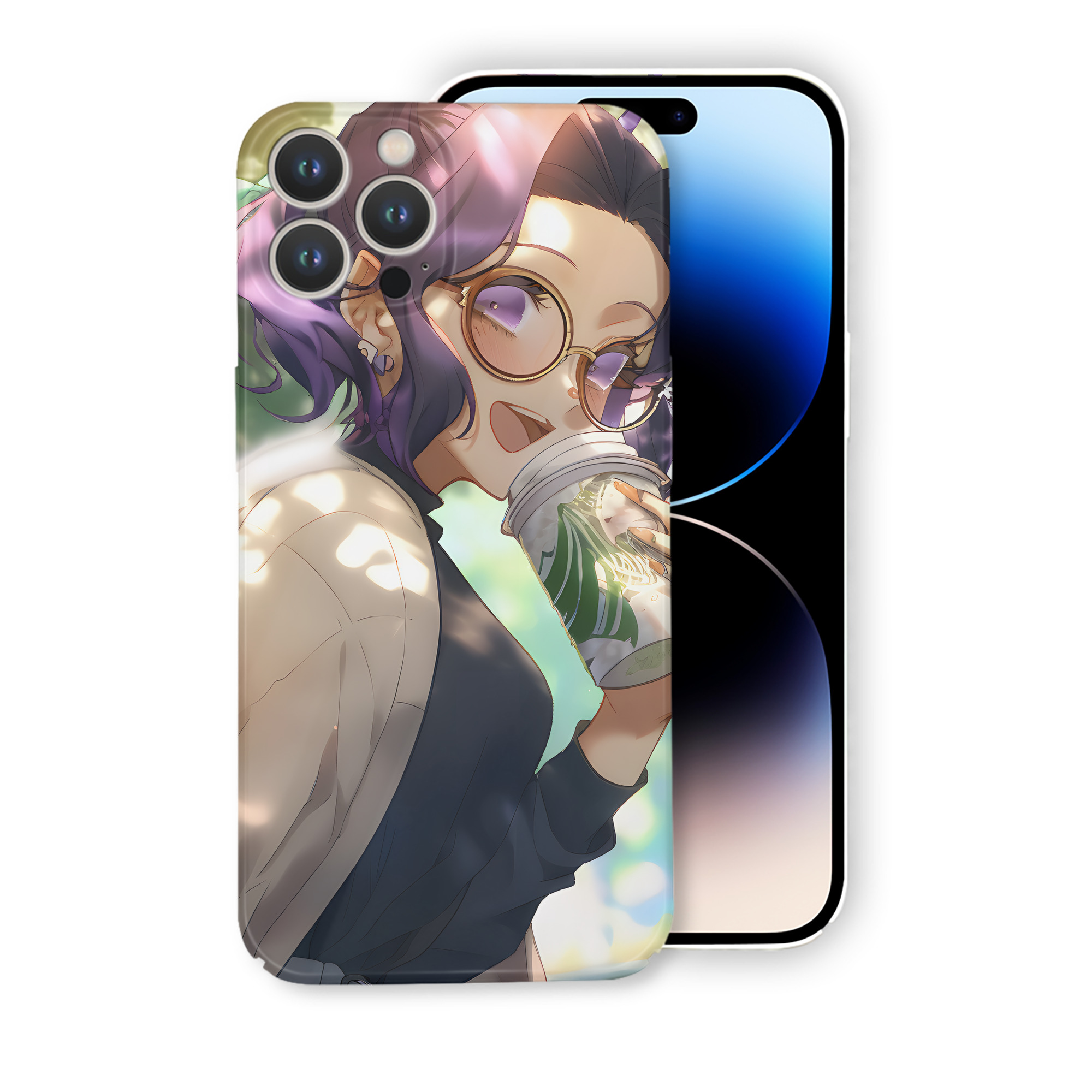 （画像用） 鬼滅の刃（きめつのやいば）蟲柱-胡蝶 しのぶ／こちょう しのぶ Kochou Shinobu 【iPhone 14シリーズ対応】ハードケース
